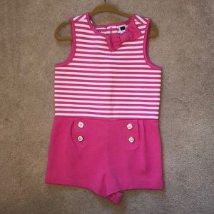 EUC! Janie & Jack size 3 pink and white romper!